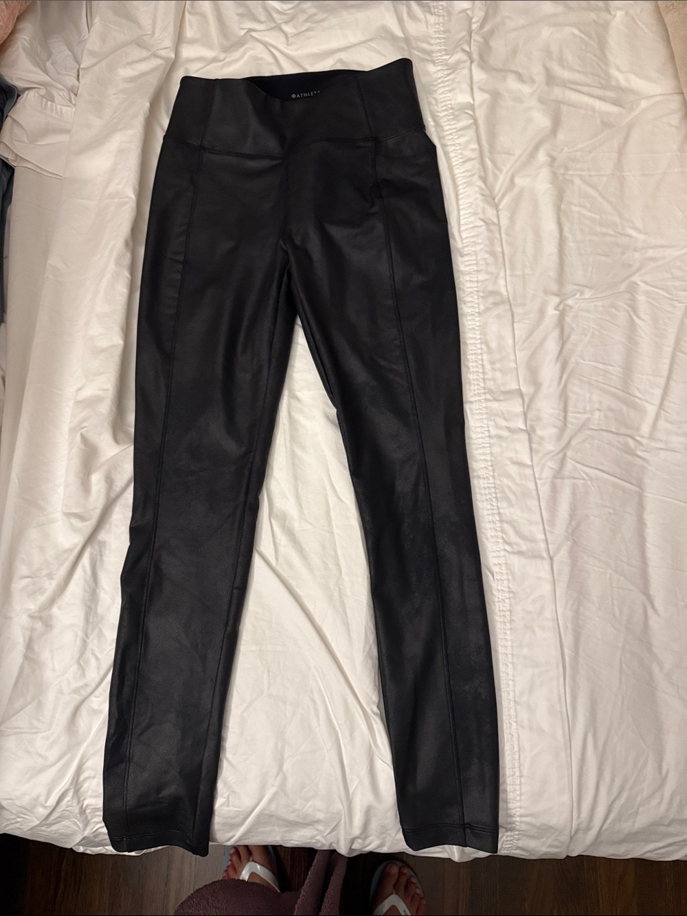 Athleta Faux Leather High-Rise Leggings - Black